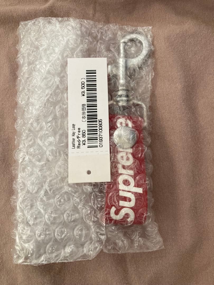 【新品未使用】Supreme Leather Key Loop Red