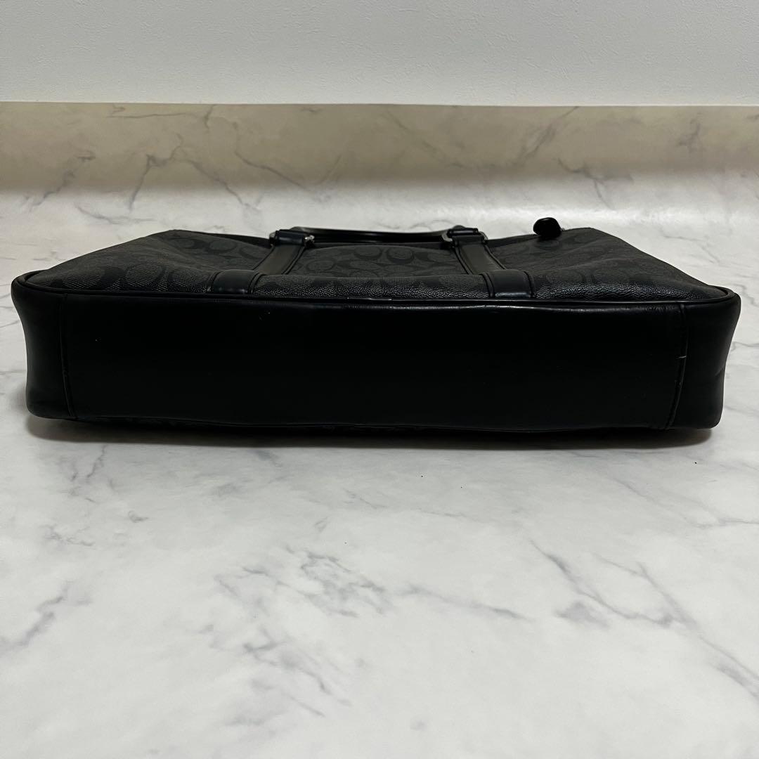 coach コーチ ビジネスバッグ PVCレザー　ブラック シグネチャー A4可