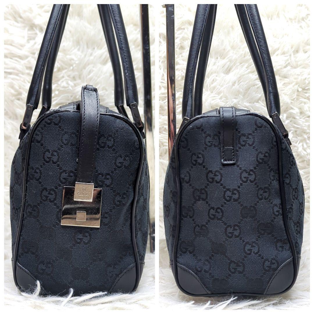 良品✨グッチ ミニボストン ブラック GGキャンバス レザー 000 0851