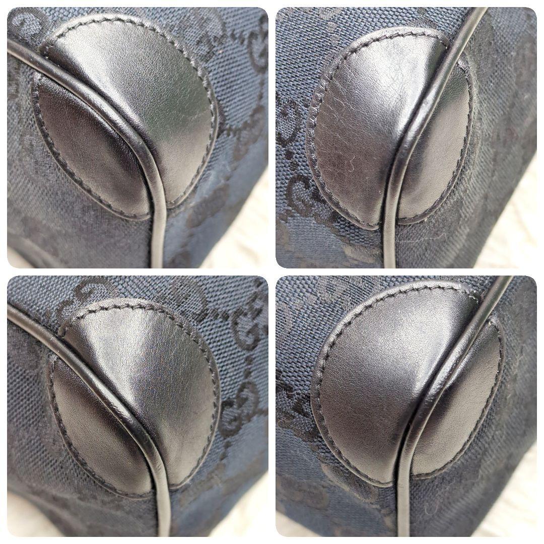 良品✨グッチ ミニボストン ブラック GGキャンバス レザー 000 0851