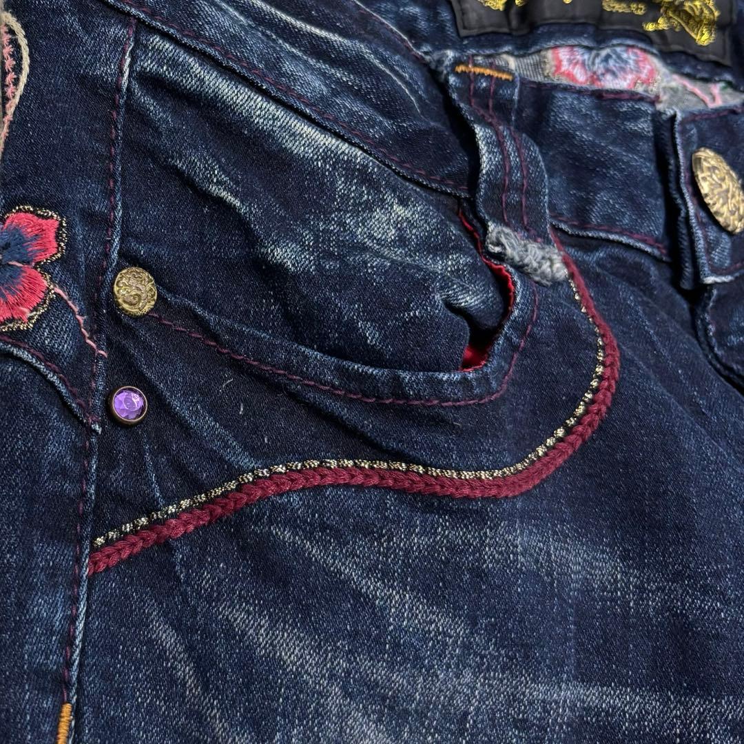 希少　レッドペッパー　エドハーディー　デニム　25 刺繍　Y2K スカル　ハート