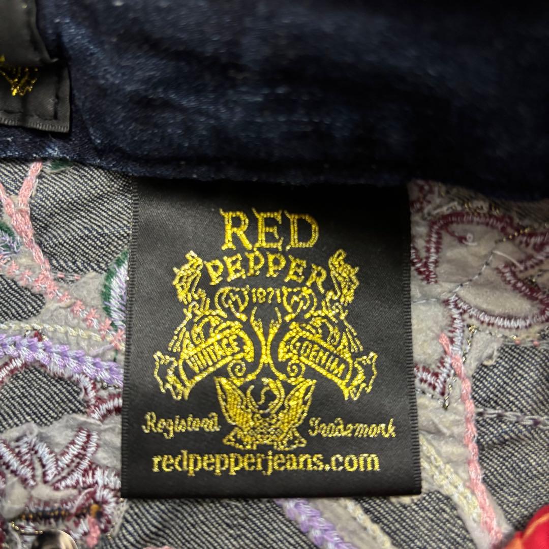 希少　レッドペッパー　エドハーディー　デニム　25 刺繍　Y2K スカル　ハート