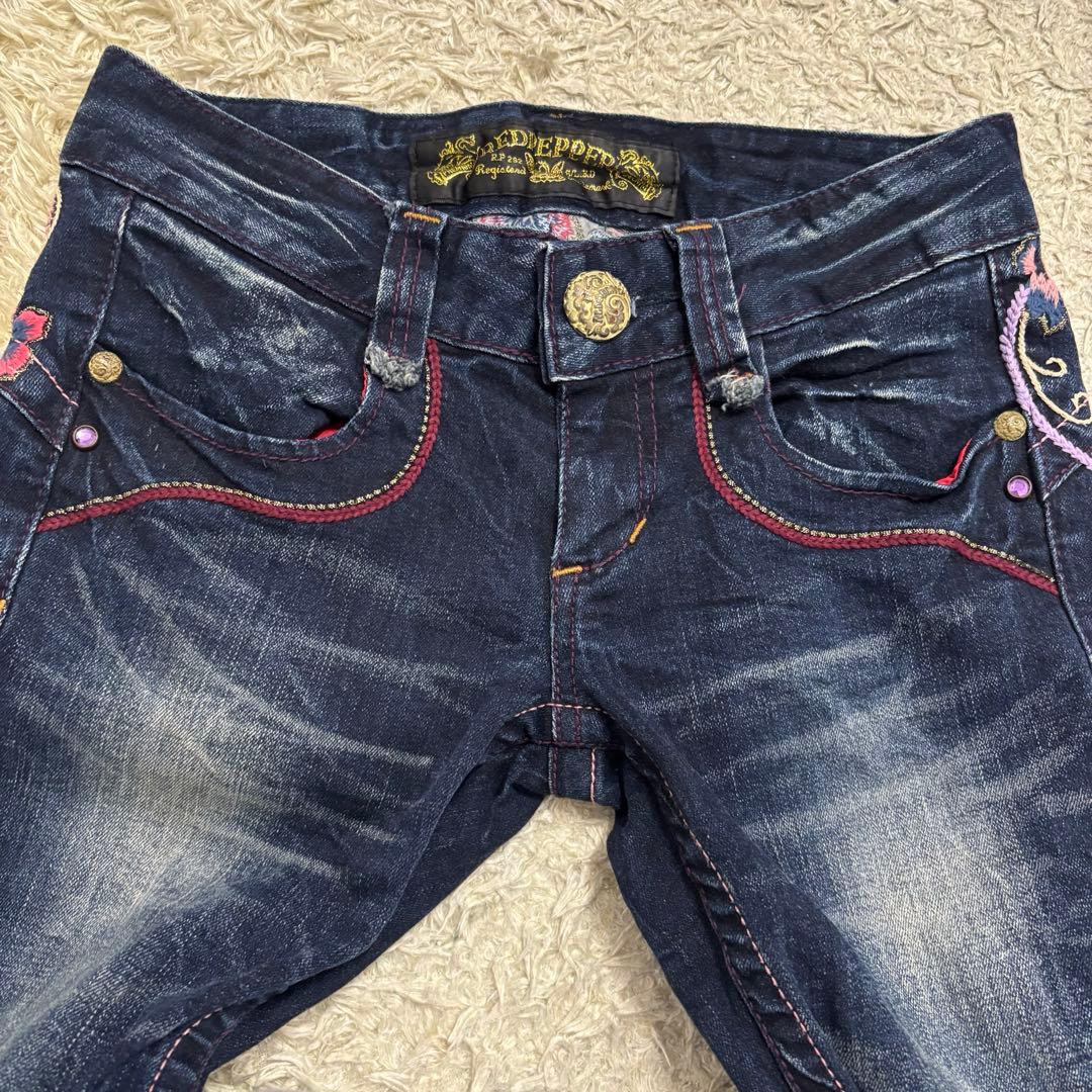 希少　レッドペッパー　エドハーディー　デニム　25 刺繍　Y2K スカル　ハート