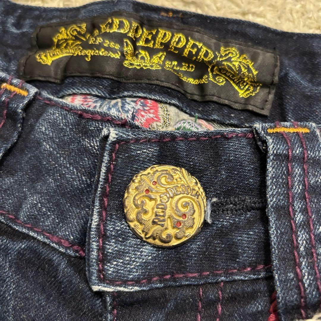 希少　レッドペッパー　エドハーディー　デニム　25 刺繍　Y2K スカル　ハート