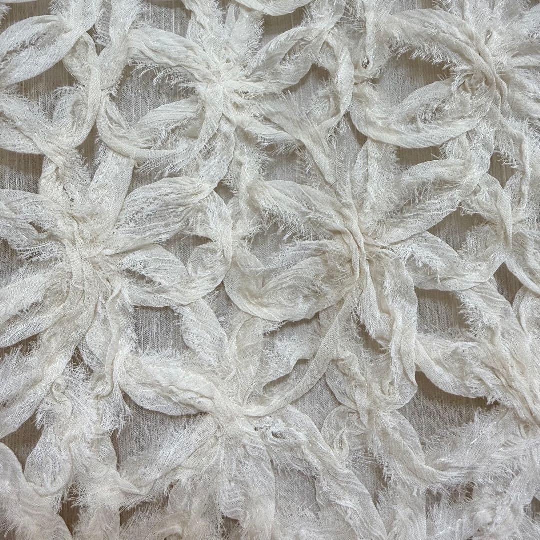 アニュアンス リボンエンブロイダリーストレートスカート アイボリー S