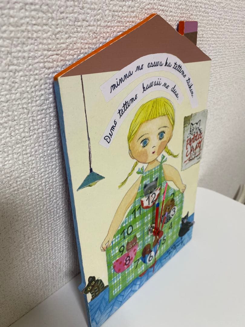 マリーニモンティーニ　カントリー風 女の子と猫の置時計　新品未使用