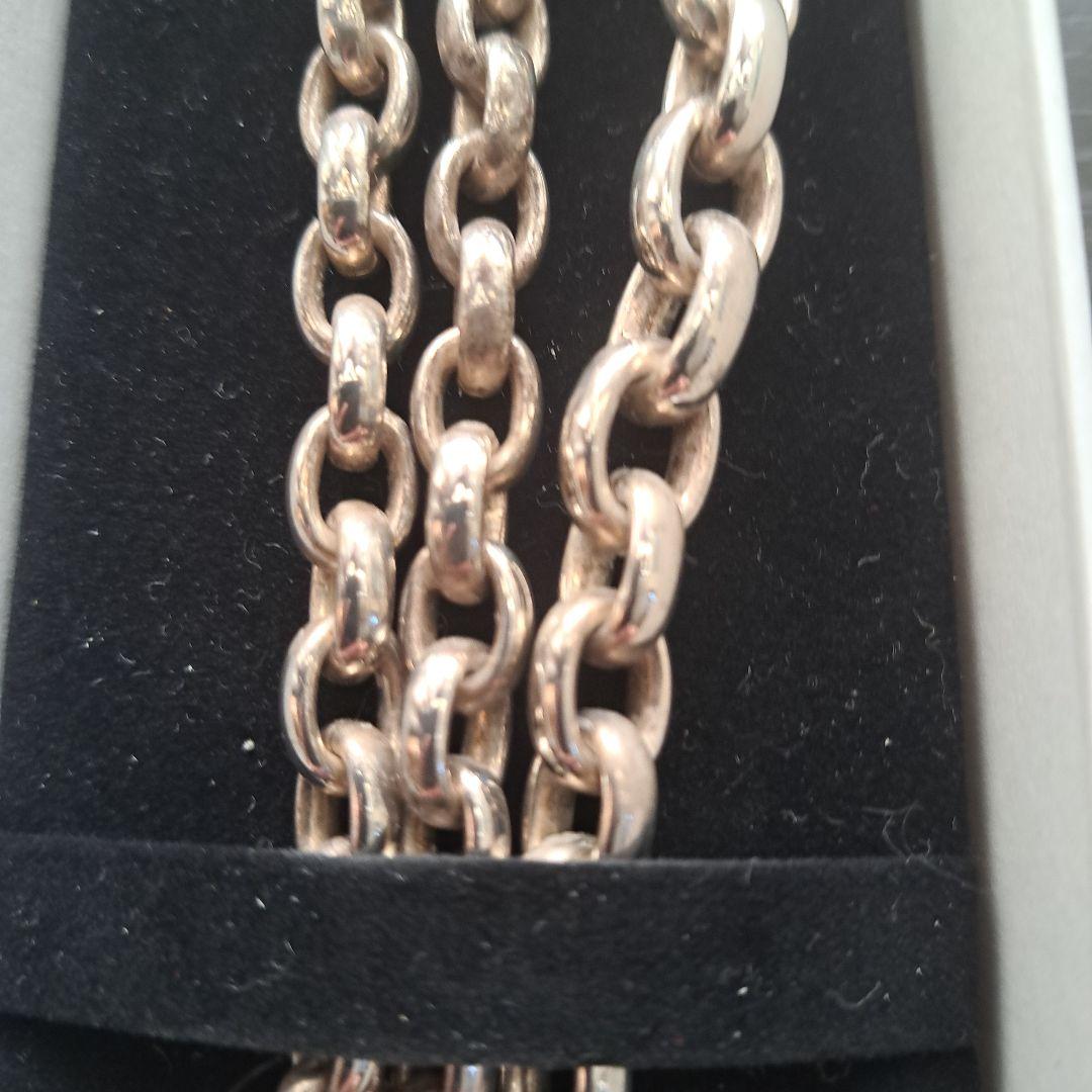 シルバー ロングチェーンネックレス