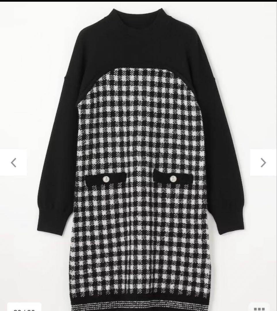 グレースコンチネンタル チェックミニニットワンピース