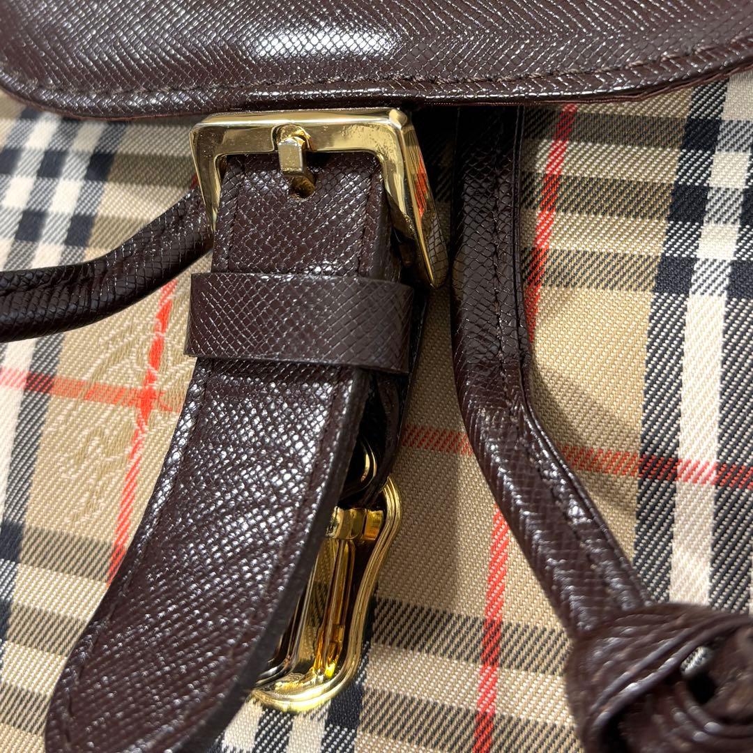 【美品】 バーバリー リュック ノバチェック ゴールド 金具 シャドウホース