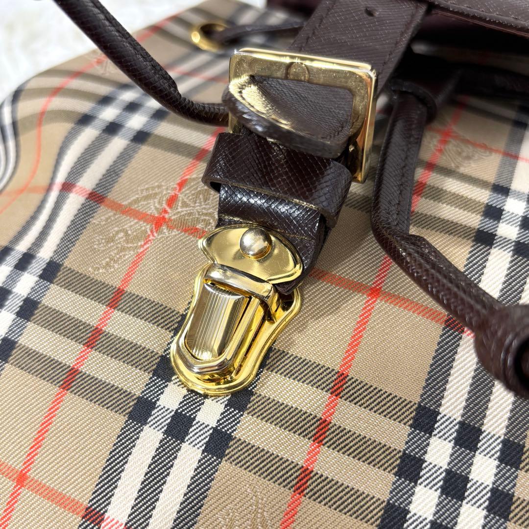 【美品】 バーバリー リュック ノバチェック ゴールド 金具 シャドウホース