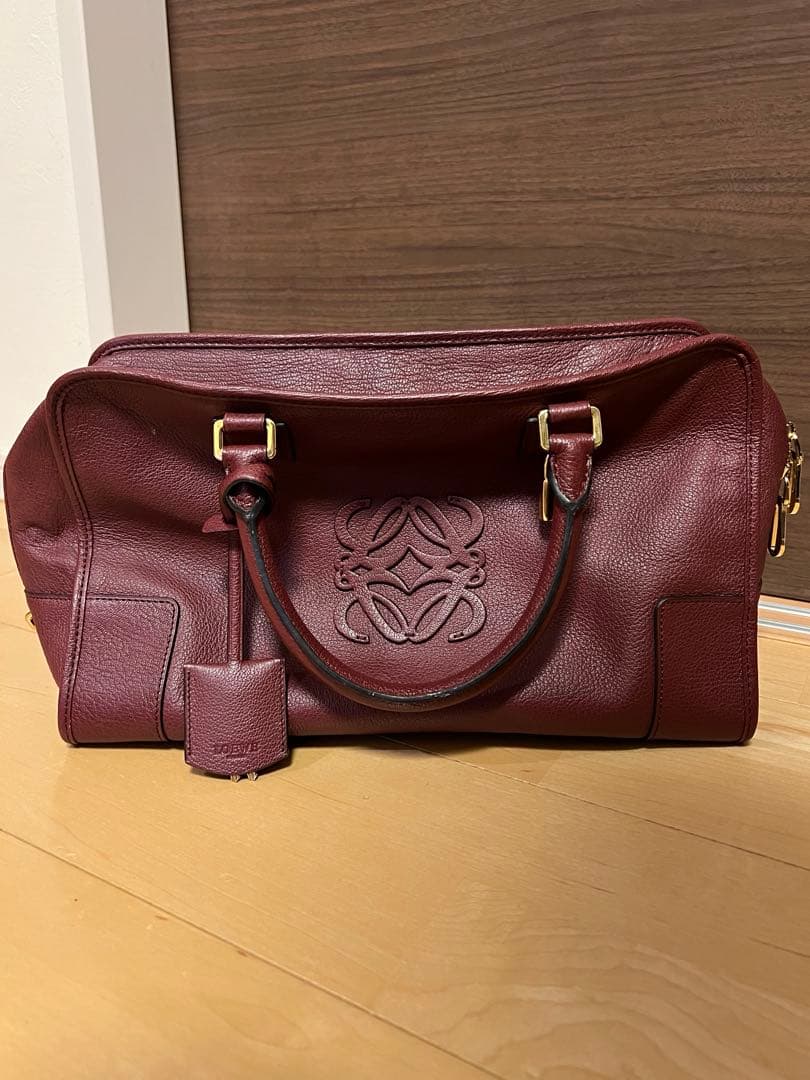 LOEWE ロエベ アマソナ36 ボルドー ボストンバッグ レザー