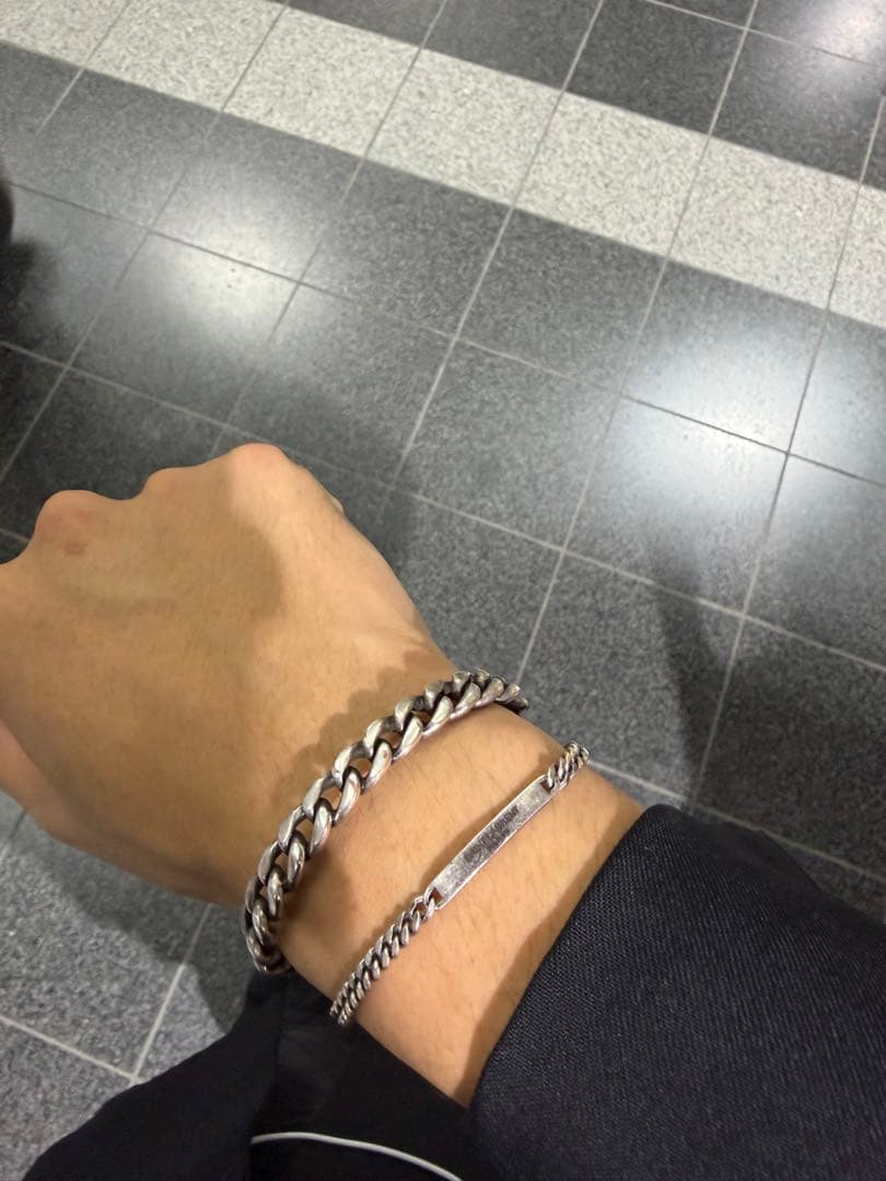 う*き様 SAINT LAURENT Gourmette Cuff 2連チェーン