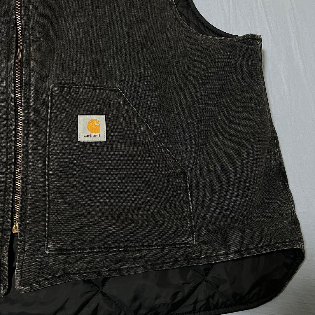 J*J様 カーハート　ダックベスト　腰ゴム　フェードブラック　USA製　80s