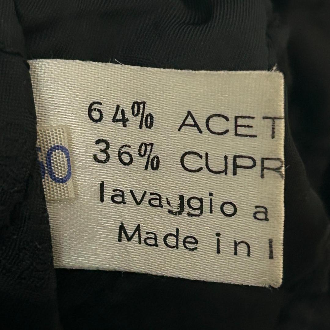 イタリア製 ヴィンテージ レザージャケット ボア襟 黒 本革 肩パッドなし