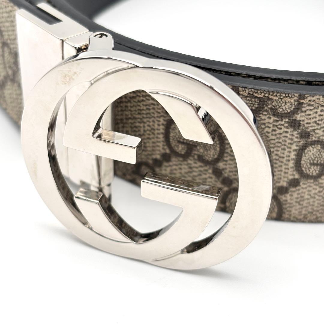 未使用保管品 グッチ ベルト GGスプリーム インターロッキング ロゴバックル