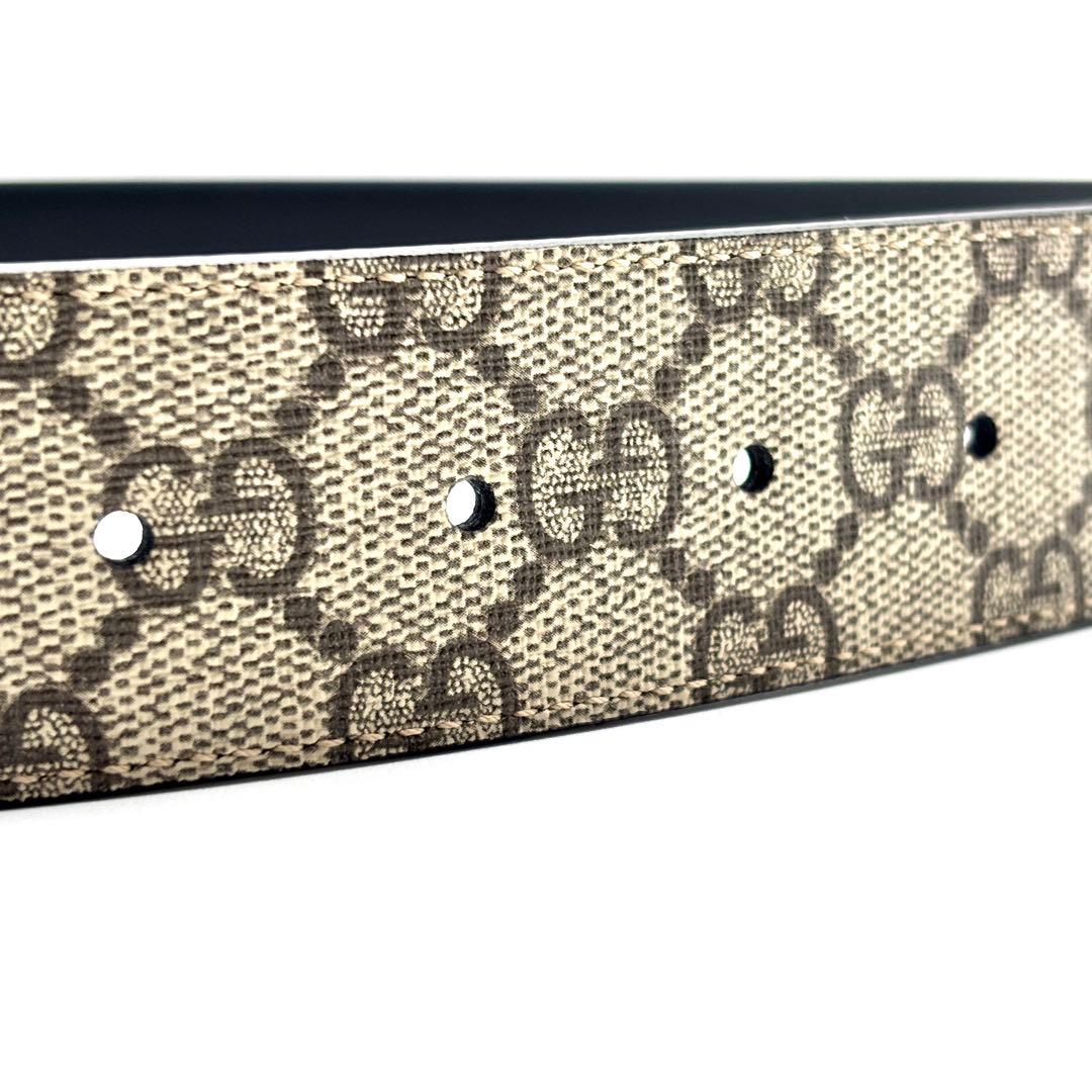 未使用保管品 グッチ ベルト GGスプリーム インターロッキング ロゴバックル