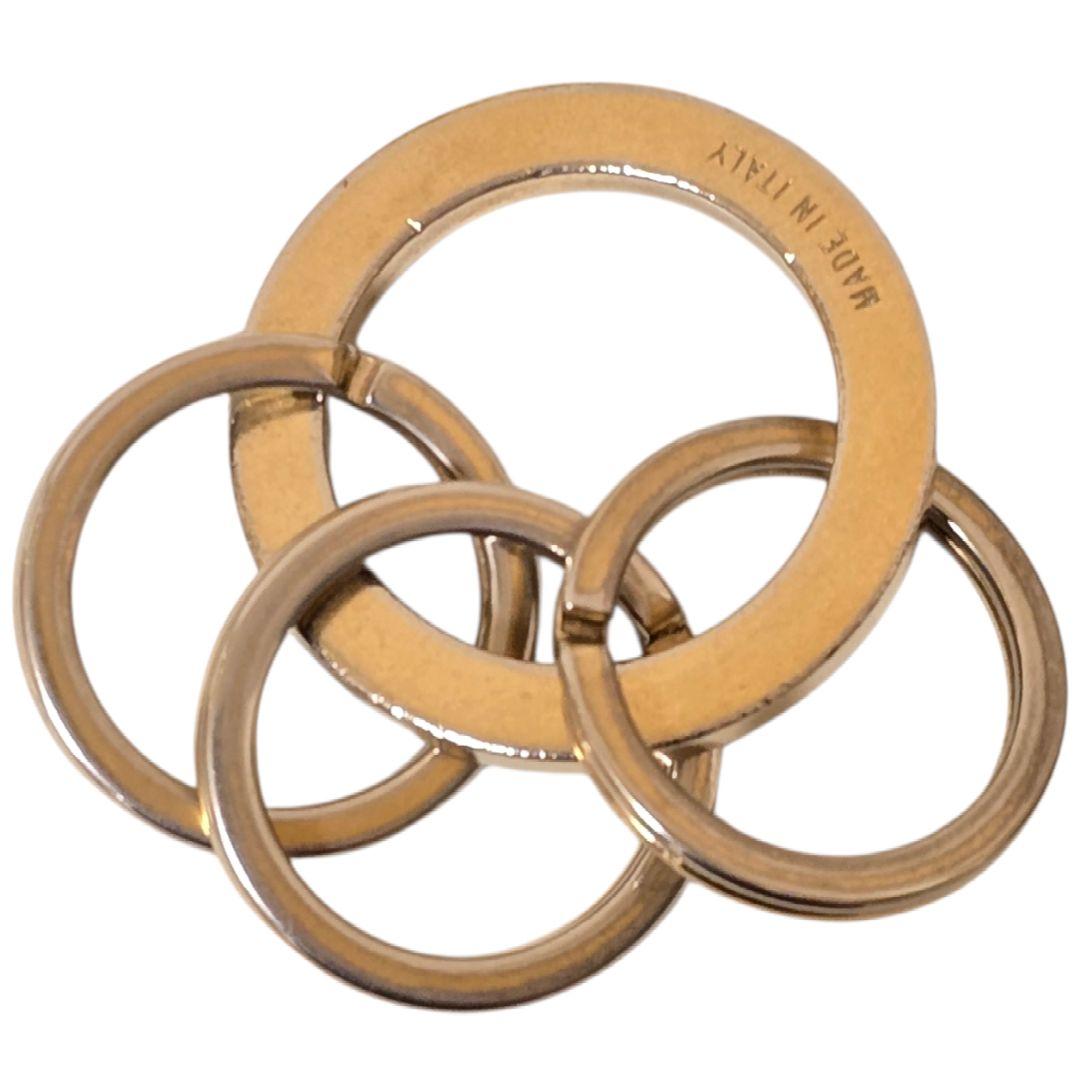 ブルガリ キーリング 現行 3連 イタリア製 メタル 黒 金 35279