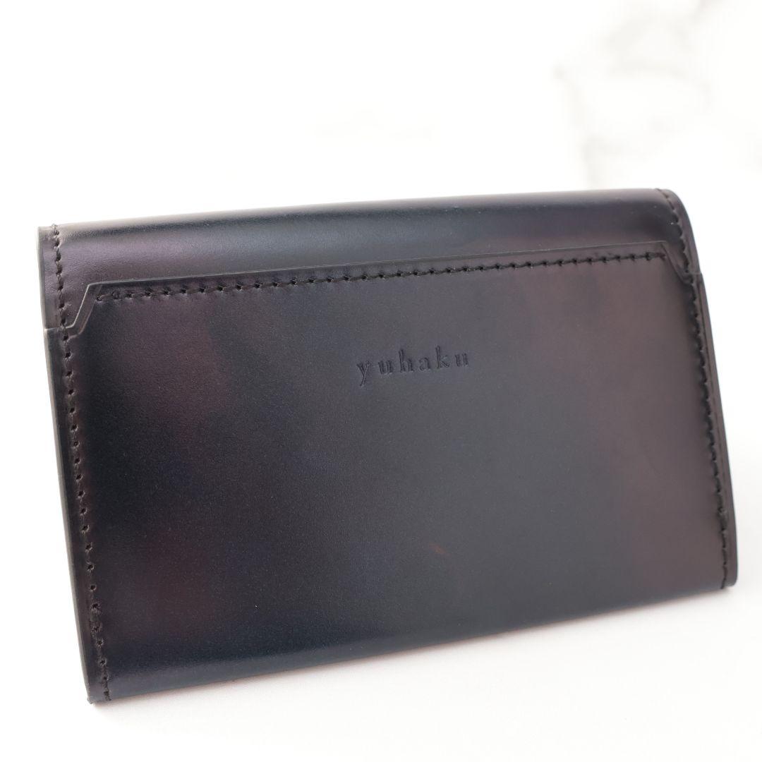 規格外品 ユハク yuhaku ネイビー 名刺入れ カードケース コードバン