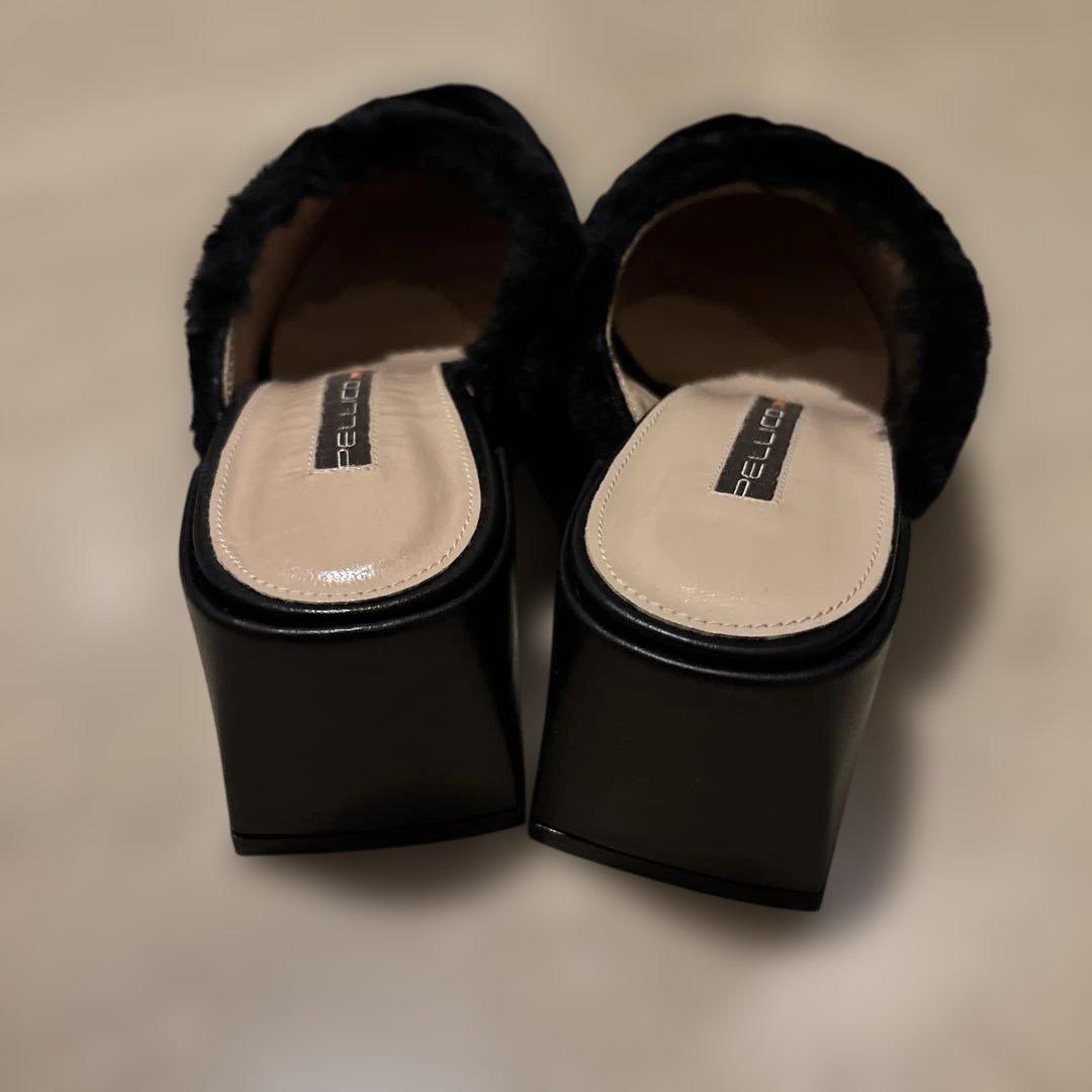 【美品】PELLICO SUNNY ムートン　ミュール　サボ　ボア　黒