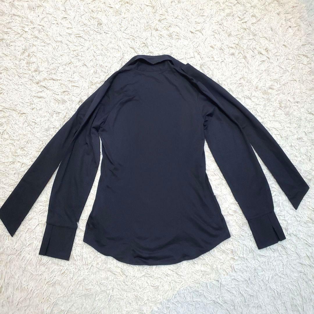 新品未使用 タグ JENNE ジェンヌ　日本製ブラウス見えカットソー リボン　黒