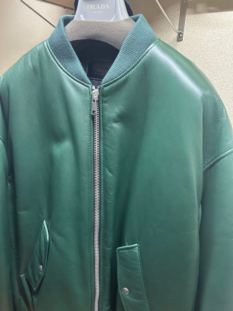 PRADA プラダ オーバーサイズ ナッパレザーボンバージャケット M