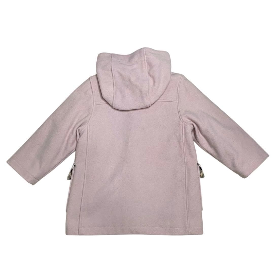 バーバリー　チルドレン ダッフルコート ピンク ノバチェック　カシミヤ混　100