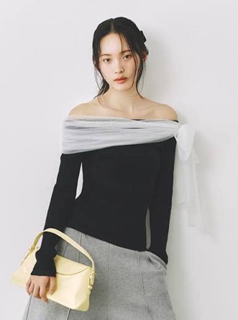 フレアアイディー 3wayリボンオフショルニットプルオーバー