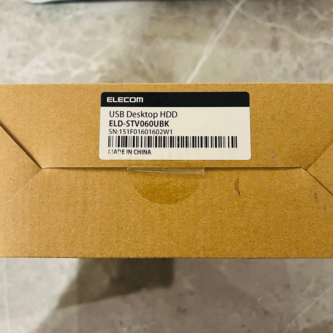 【新品】ELECOM 外付けHDD 6TB ELD-STV060UBK