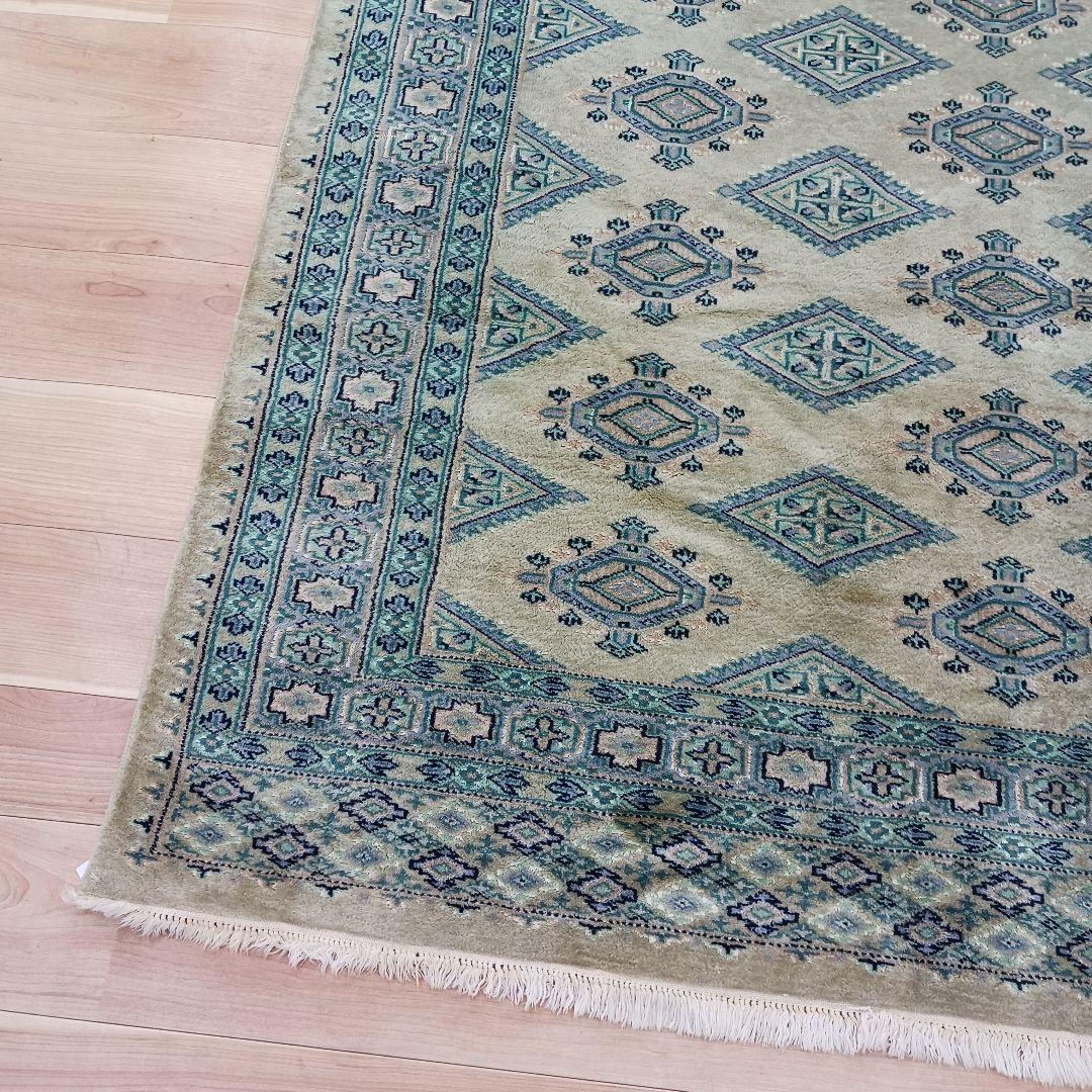 Y2741 パキスタン絨毯 ウール 手織り 大判150×242㎝ トライバルラグ