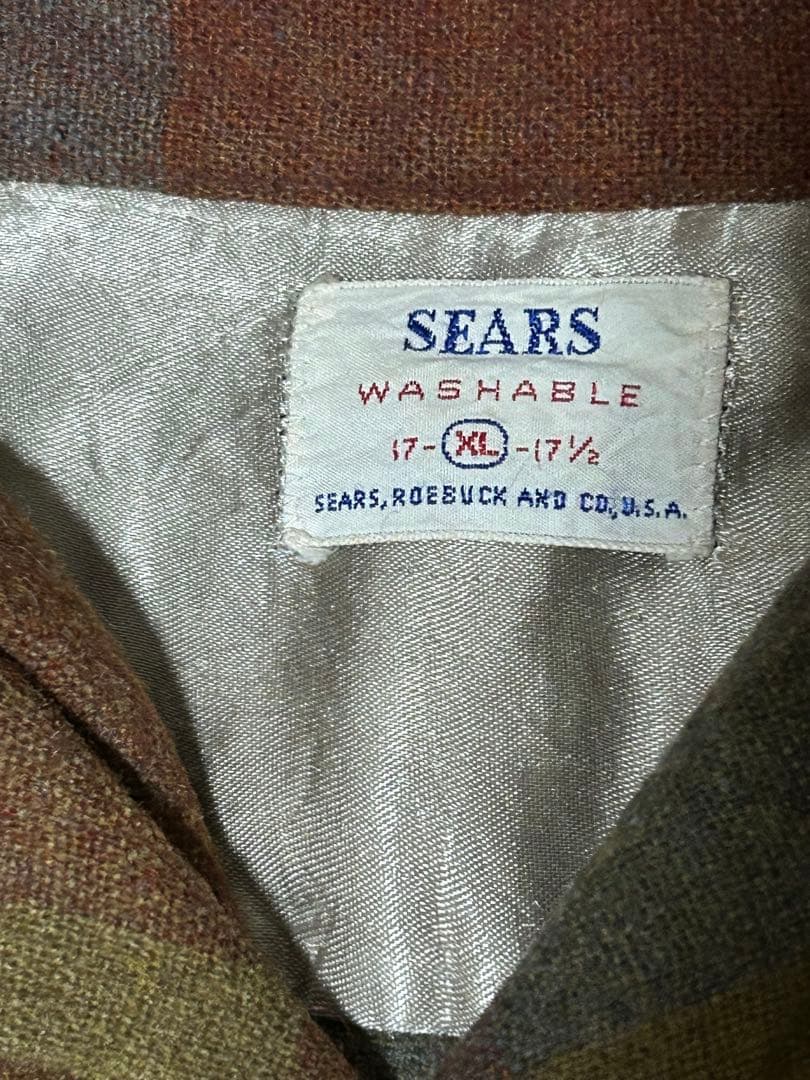 SEARS オープンカラーウールシャツ　好配色XL ペンドルトン　CASCADE