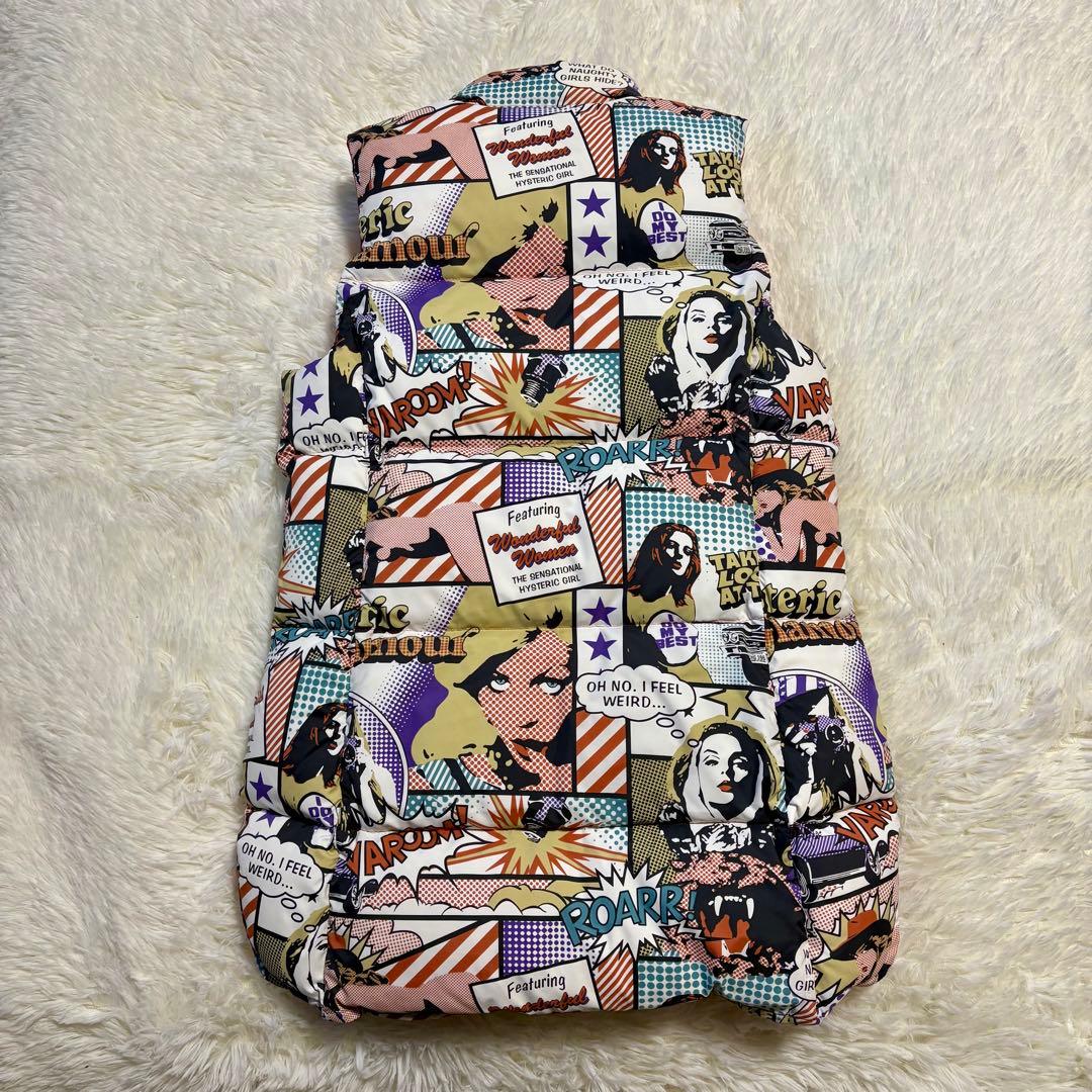 ヒステリックグラマー　アメコミ柄　リバーシブルダウンベスト