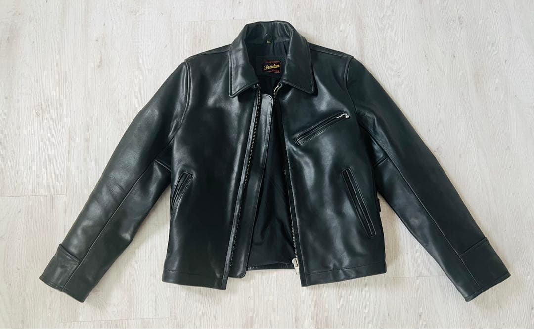 Freedom フリーダム シングルライダースジャケット 牛革 36