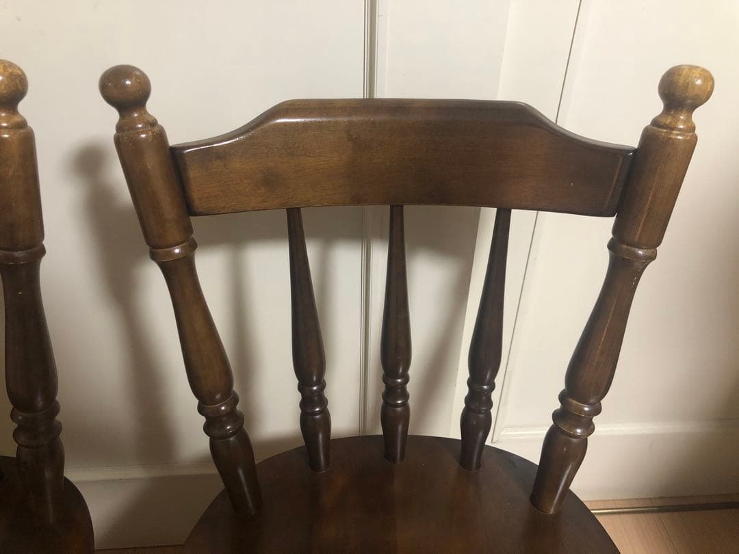 ウィンザーチェア ダイニングチェア 回転椅子 2脚セット【アンティーク レトロ】