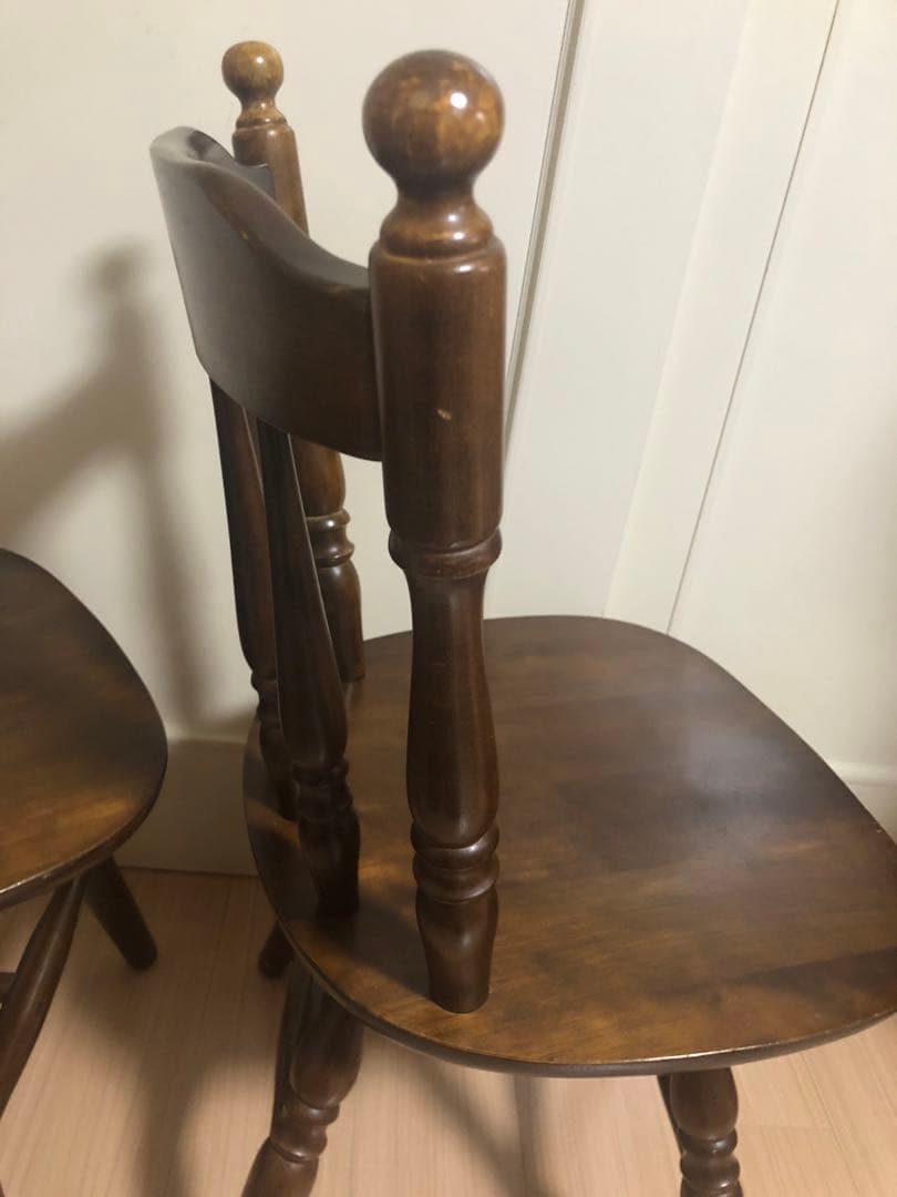 ウィンザーチェア ダイニングチェア 回転椅子 2脚セット【アンティーク レトロ】