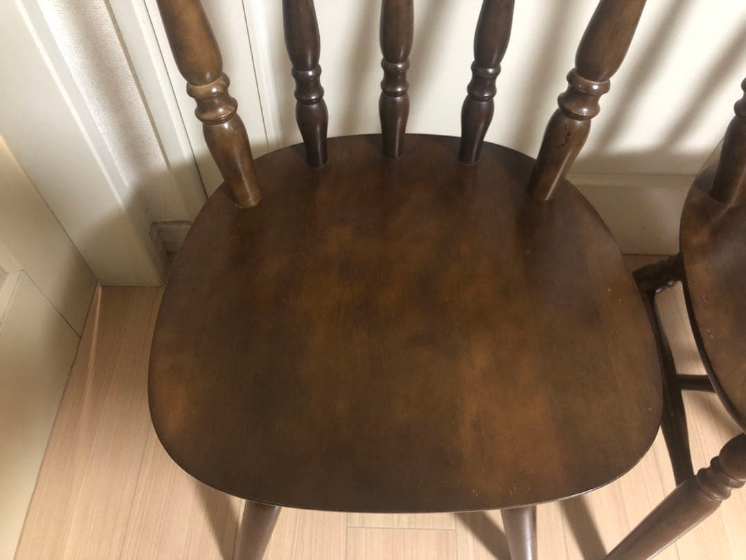 ウィンザーチェア ダイニングチェア 回転椅子 2脚セット【アンティーク レトロ】