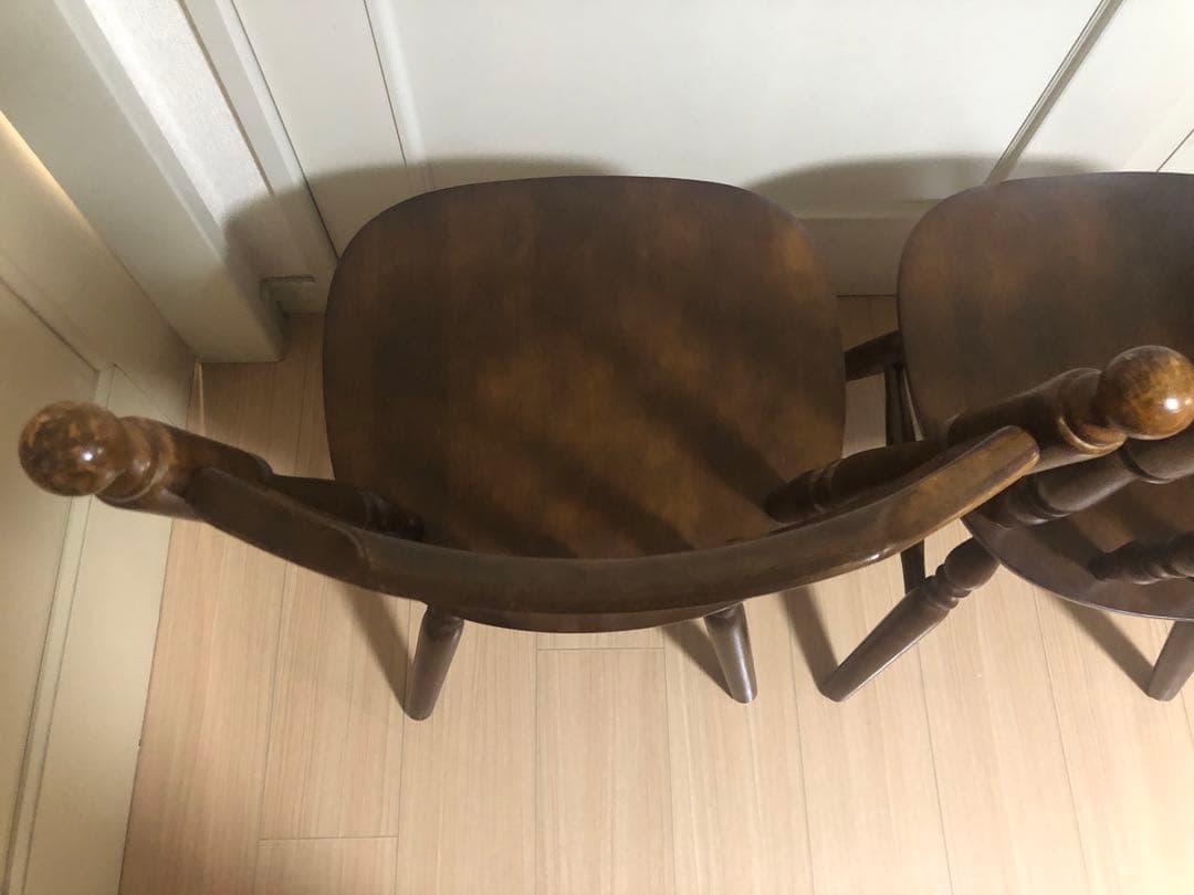 ウィンザーチェア ダイニングチェア 回転椅子 2脚セット【アンティーク レトロ】