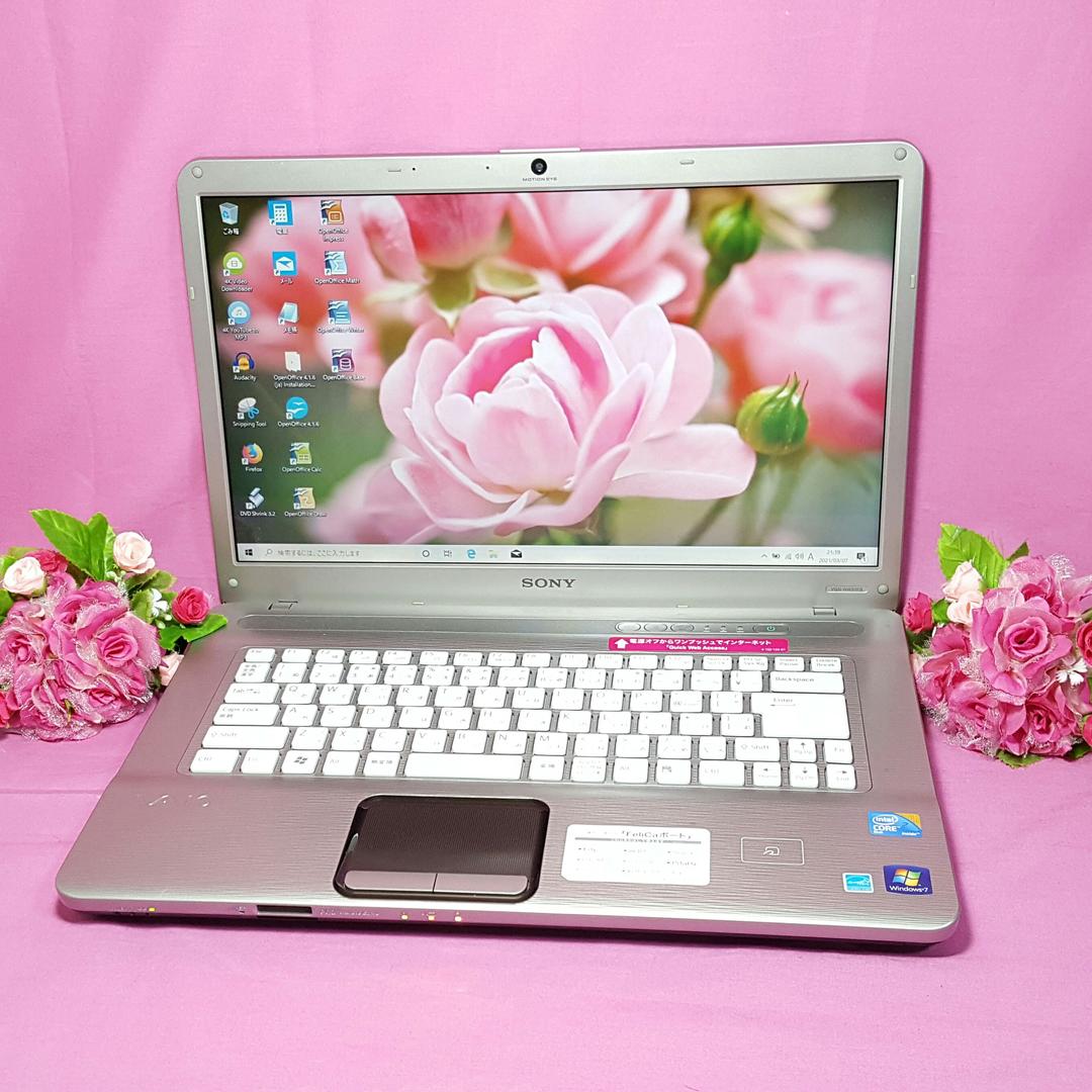 お洒落SONY/VAIO/最新WIN10/メモリ4G❇オフィス❇カメラ❇ＨＤＭＩ