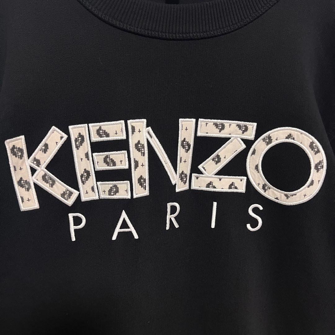 t153【美品】ケンゾー 刺繍 ビッグ センターロゴ スウェット 入手困難 希少