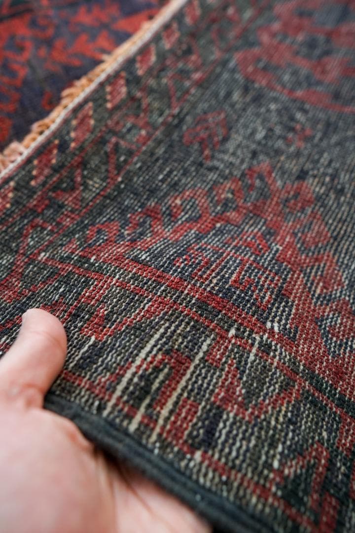 KM トライバルラグ　ヴィンテージ バルーチ　ランナー ペルシヤ