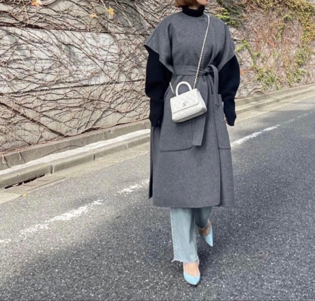 Cygne美品タートルニット コクーンスリーブ ブラック 黒