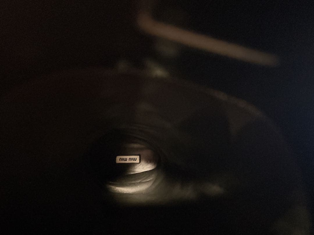 美品　miumiu ミュウミュウ　パテント　ロングブーツ