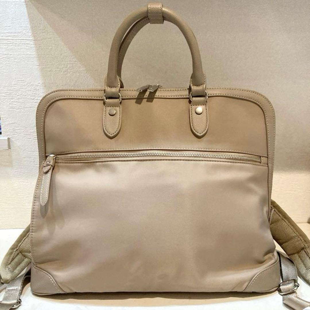 【美品】ace.GENE エルビーサック2 リュックA4 ベージュ