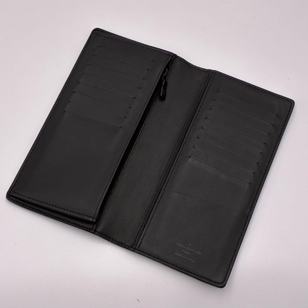 ルイヴィトン　ポルトフォイユブラザ　モノグラム　シャドウ　二折り長財布　ブラック