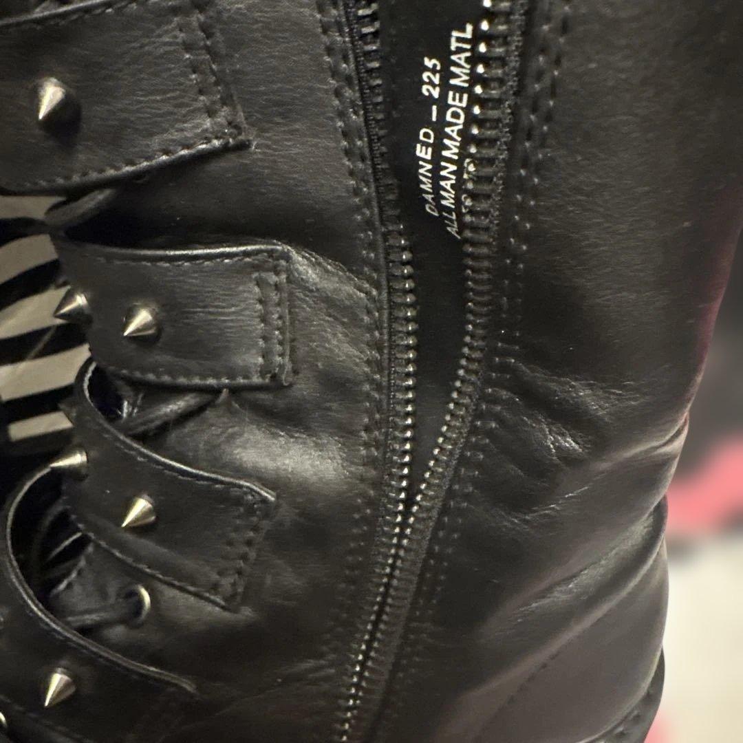 デモニア DEMONIA スタッズ付きブラックロングブーツ