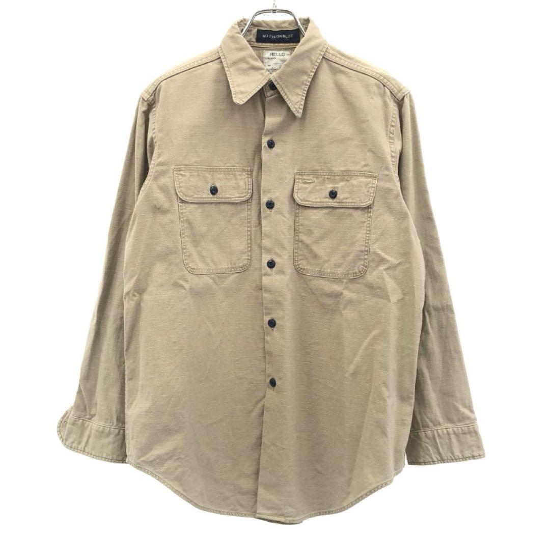 マディソンブルー ベージュ　ハンプトンバックサテンシャツ　２