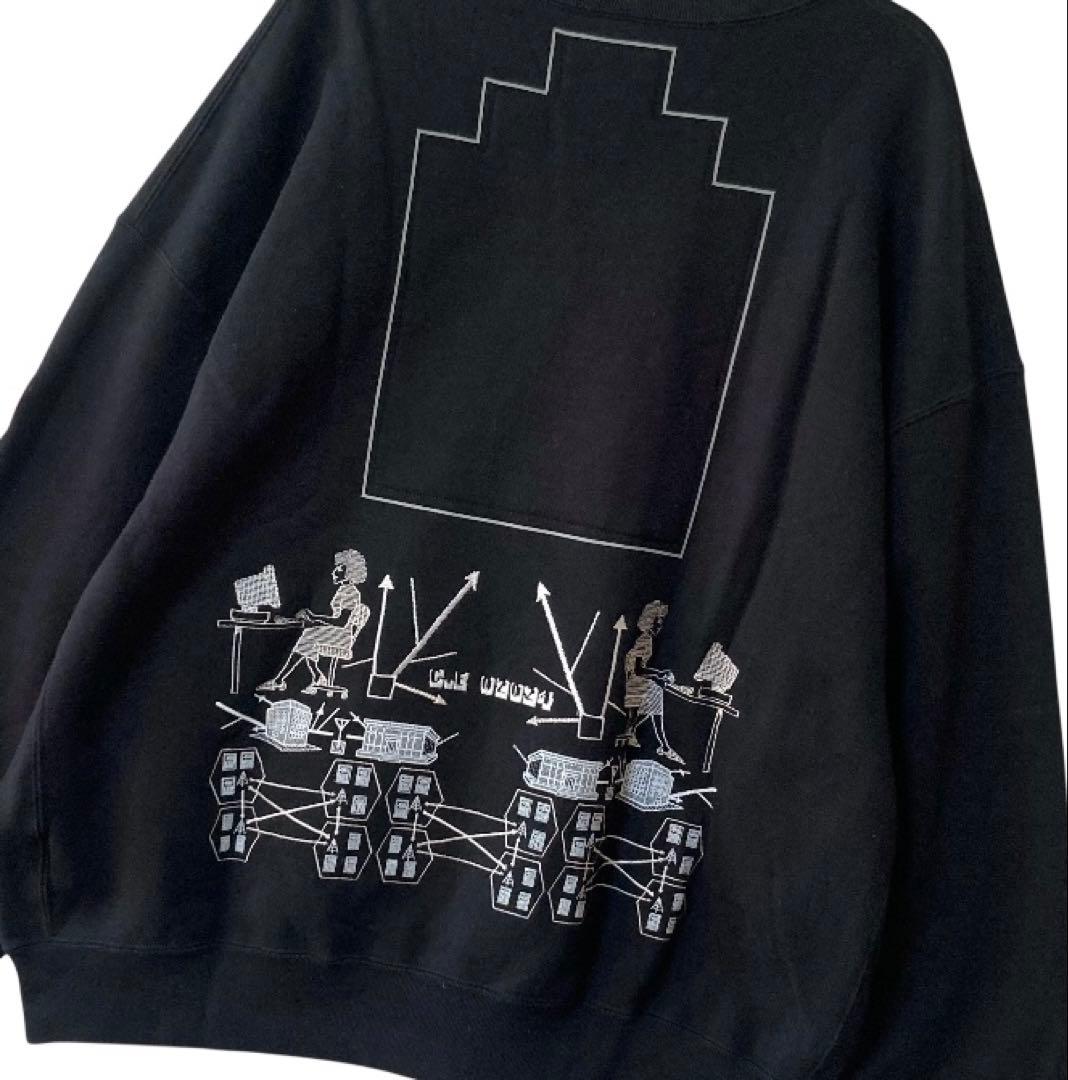 美品‼︎ C.E CAVEMPT スウェット トレーナー 刺繍 プリント ブラック