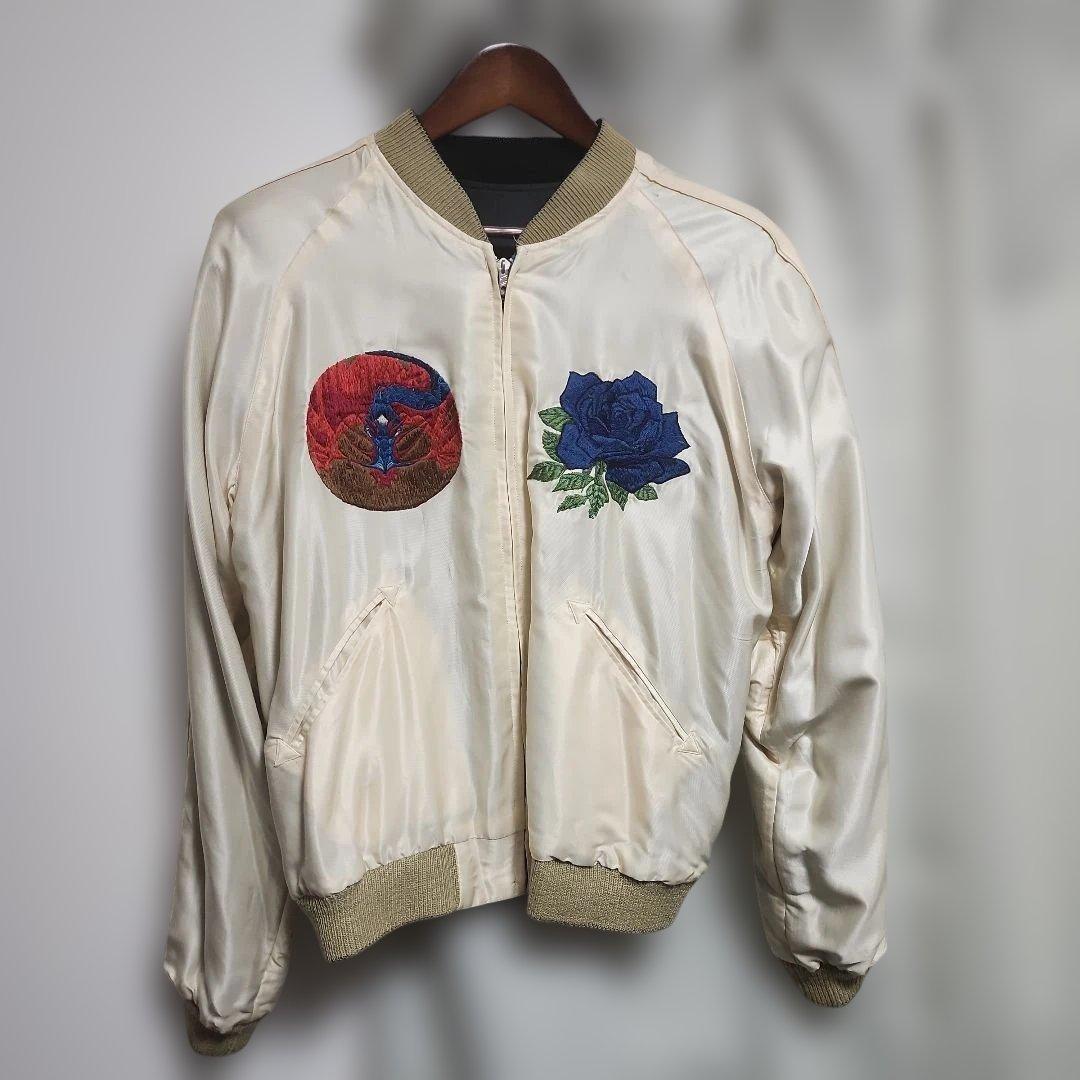 東洋 STANLEY MOUSE リバーシブル サテン スカジャン L ブラック