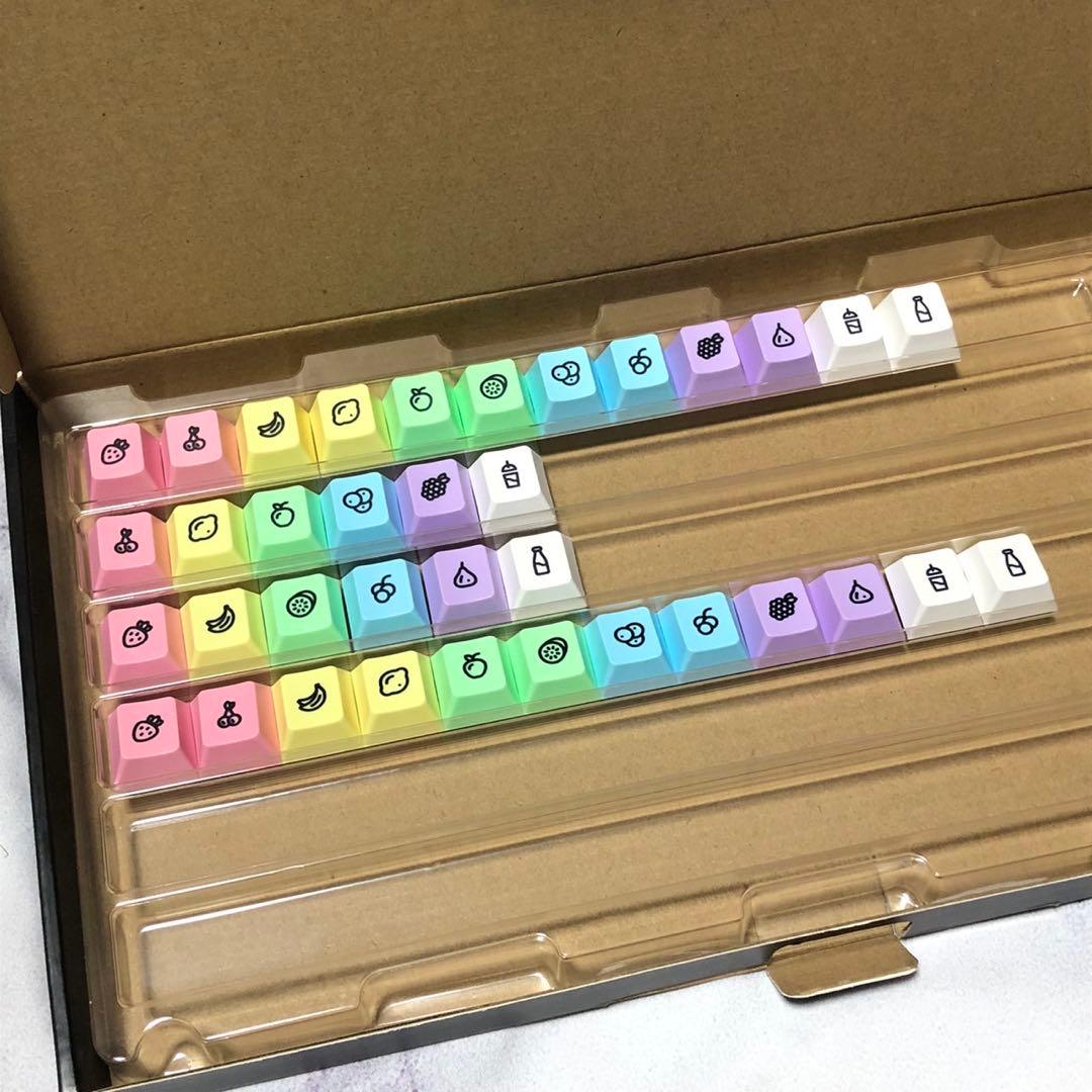 PBT Cherry Milkshake キーキャップ セット 自作キーボード