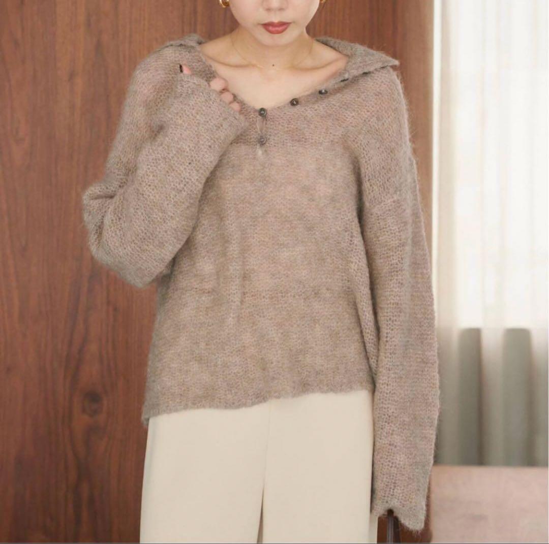 【美品】今季plage ALPACA MIX BUTTON ニット