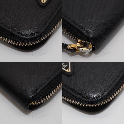 PRADA プラダ ケース サフィアーノ 三角プレート 黒